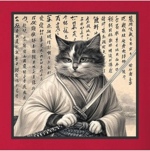 Go All Out Ancient Samurai Cat Ukiyo-e Japan Mens Long Sleeve T-Shirt in Saudi Arabia