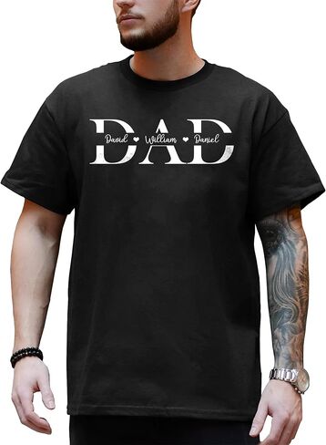 القمصان اليومية المخصصة للآباء المخصصة مع اسم الأطفال ، وقمصان أبي مخصصة للرجال ، والهدايا للأب ، والآباء ، وعيد الميلاد in Kuwait