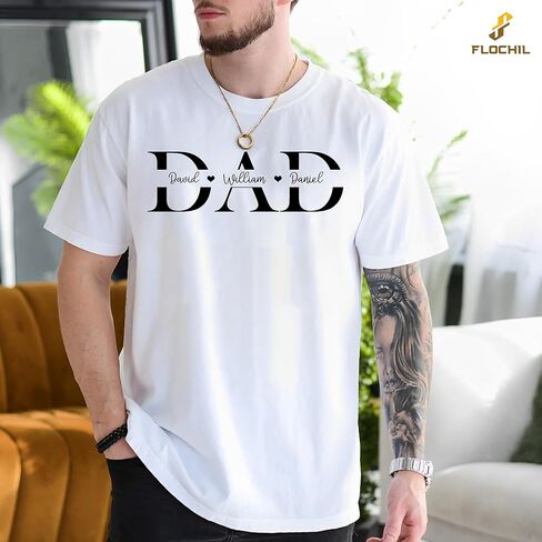 القمصان اليومية المخصصة للآباء المخصصة مع اسم الأطفال ، وقمصان أبي مخصصة للرجال ، والهدايا للأب ، والآباء ، وعيد الميلاد in Kuwait