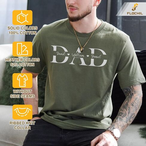 القمصان اليومية المخصصة للآباء المخصصة مع اسم الأطفال ، وقمصان أبي مخصصة للرجال ، والهدايا للأب ، والآباء ، وعيد الميلاد in Kuwait