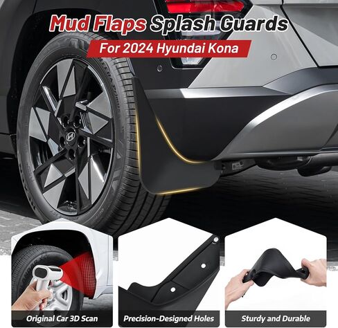 All-Weather Mud Flaps Splash Guards for Toyota Tundra 2025 2024 2023 2022 Accessories,No-Drill Mudguards 4PCS Front&Rear Mudflaps Set with Hardware(Not fits SR Models) in Kuwait