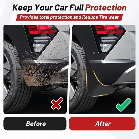 All-Weather Mud Flaps Splash Guards for Toyota Tundra 2025 2024 2023 2022 Accessories,No-Drill Mudguards 4PCS Front&Rear Mudflaps Set with Hardware(Not fits SR Models) in Kuwait