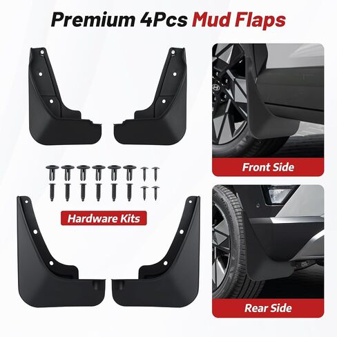All-Weather Mud Flaps Splash Guards for Toyota Tundra 2025 2024 2023 2022 Accessories,No-Drill Mudguards 4PCS Front&Rear Mudflaps Set with Hardware(Not fits SR Models) in Kuwait