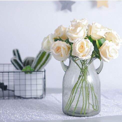 1Pc White Artificial Silk Roses Long Single Stem Artificial Roses for Home Decor Table Centerpiece Arrangement Valentine's Day Gift (19.68in Tall) (White) in Saudi Arabia