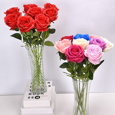 1Pc White Artificial Silk Roses Long Single Stem Artificial Roses for Home Decor Table Centerpiece Arrangement Valentine's Day Gift (19.68in Tall) (White) in Saudi Arabia