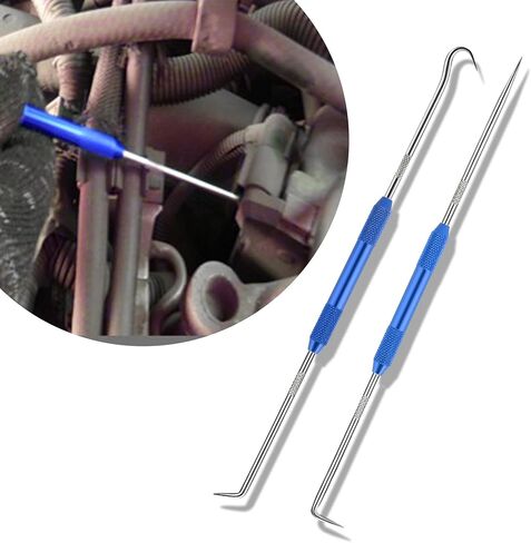 2PCS CarbonSteel Hook Tool and Pick Set,Double End Pick and Hook Set Auxiliary Dismantling Fittings,Universal O Ring Pick Set and Hook Tool Car Accessories Fit for Most Cars in Saudi Arabia