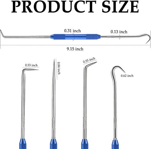 2PCS CarbonSteel Hook Tool and Pick Set,Double End Pick and Hook Set Auxiliary Dismantling Fittings,Universal O Ring Pick Set and Hook Tool Car Accessories Fit for Most Cars in Saudi Arabia