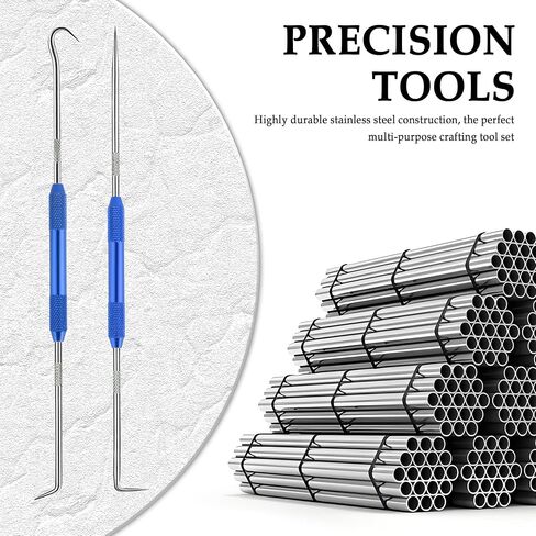 2PCS CarbonSteel Hook Tool and Pick Set,Double End Pick and Hook Set Auxiliary Dismantling Fittings,Universal O Ring Pick Set and Hook Tool Car Accessories Fit for Most Cars in Saudi Arabia