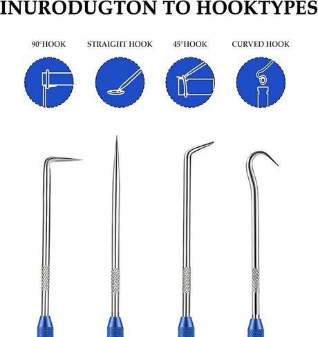 2PCS CarbonSteel Hook Tool and Pick Set,Double End Pick and Hook Set Auxiliary Dismantling Fittings,Universal O Ring Pick Set and Hook Tool Car Accessories Fit for Most Cars in Saudi Arabia