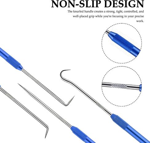2PCS CarbonSteel Hook Tool and Pick Set,Double End Pick and Hook Set Auxiliary Dismantling Fittings,Universal O Ring Pick Set and Hook Tool Car Accessories Fit for Most Cars in Saudi Arabia