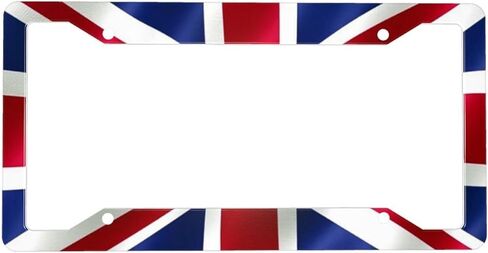 إطار لوحة رخصة العلم البريطاني في المملكة المتحدة - 1 حزمة مخصصة لوحة الترخيص Union Jack Ricelder Cover Aluminium Metal Car مع 4 ثقوب الديكور للسيارات الأمريكية المعيار للنساء الرجال in Saudi Arabia