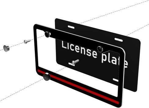 British United Kingdom Flag License Plate Frame - 2 Pack Personalized Union Jack License Plate Holder Aluminum Metal Car Tag Cover with 4 Holes Decoration for US Vehicle Standard for Women Men in Saudi Arabia
