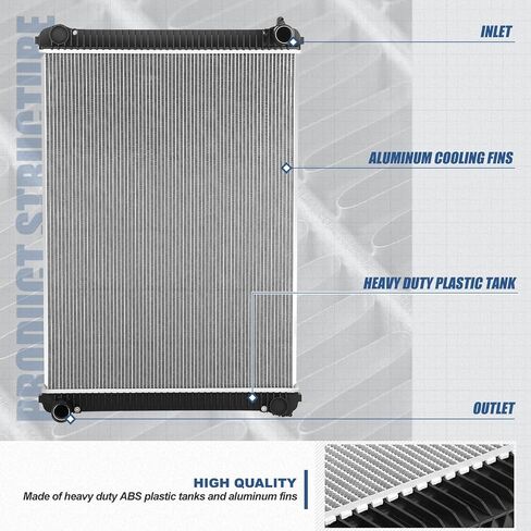 Auto Dynasty Radiator Compatible with 2003-2010 Freightliner Business Class M2 100 106 Sterling Truck Acterra 5500 6500 7500 4.3L 5.9L 6.4L 6.7L 7.2L 8.3L 8.8L, 3-Row Cooling Radiator, Aluminum Core in Saudi Arabia