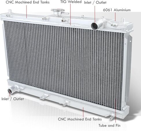 موزعي AJP Dual Core 2-صف من الألومنيوم الكامل تبريد محرك المبرد المتوافق/استبدال Mazda Miata Mx5 Mx-5 NB 1.6L 1.8L Manual M/T 1999 2000 2001 2002 2004 2005 99 00 01 02 04 05 05 in Saudi Arabia