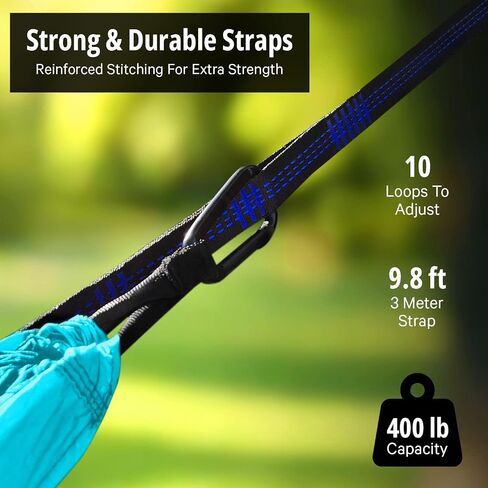 Vigel Camping Hammock - XL Double Hammock 500 Lb Capacity - Nylon Hammock - Durable Hammock - Portable Tree Hammock - Hammocks for Outside - Camping Accessories for Outdoor, Travel, Hiking in Saudi Arabia