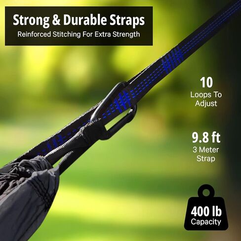Vigel Camping Hammock - XL Double Hammock 500 LB سعة - أرجوحة نايلون - أرجوحة متينة - أرجوحة شجرة محمولة - أرجوحة من أجل التخييم في الهواء الطلق ، والسفر ، والمشي لمسافات طويلة in Kuwait