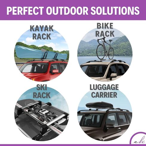 أشرطة رف سقف Erkul لـ Mercedes Benz ML Class W166 2012-2015 | أشرطة الألومنيوم مع قفل مكافحة السرقة للسطح | متوافق مع القضبان المرتفعة - الأسود in Kuwait