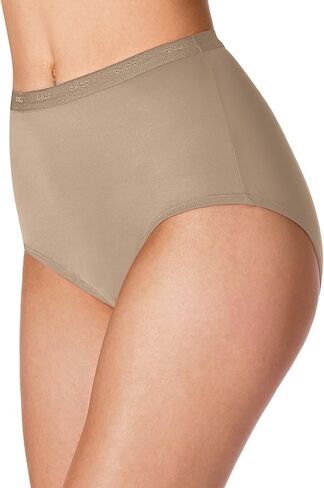 "Bali Women's Set of 6 Full-Cut-Fit Stretch Cotton Brief 8, Soft Taupe" in Saudi Arabia