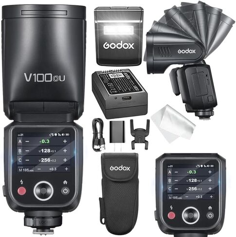 GODOX V100 N GODOX Flash for Nikon – Touchscreen Control 100W TTL Camera Flash 【GODOX V1 for Nikon 】 Upgraded 70 Full Power Consecutive Flashes Camera Flash (V100 for Nikon) in Saudi Arabia