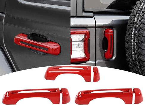 for Jeep JL Tailgate Door Handle Cover Trim Fit for Jeep Wrangler JL JLU 2018 up 2DR Yellow Exterior Accessories 3pcs in Saudi Arabia