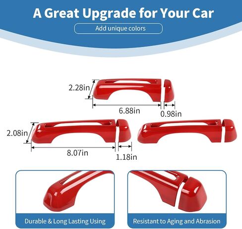 for Jeep JL Tailgate Door Handle Cover Trim Fit for Jeep Wrangler JL JLU 2018 up 2DR Yellow Exterior Accessories 3pcs in Saudi Arabia