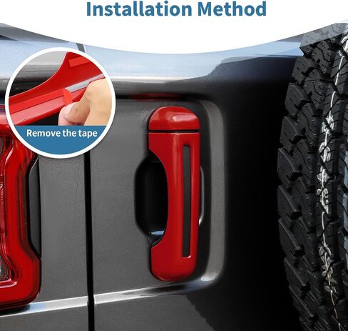 for Jeep JL Tailgate Door Handle Cover Trim Fit for Jeep Wrangler JL JLU 2018 up 2DR Yellow Exterior Accessories 3pcs in Saudi Arabia