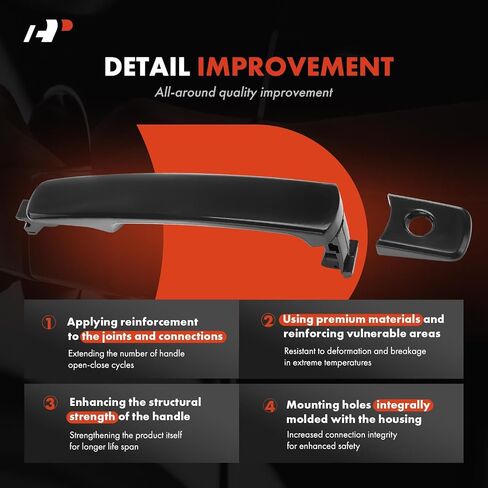 A-Premium Outside Exterior Door Handles Compatible with Nissan Rogue 2008-2013, Rogue Select 2014-2015, Black, 4-PC Set, Front and Rear Driver and Passenger Side in Saudi Arabia