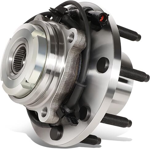 سلالة السيارات (8-lug Wheel) مصنع على طراز المصنع مجموعة المحامل المحمل مع كابل مستشعر ABS وتوصيله متوافق مع Ford F250 F350 SD رحلة 4WD 1999-2004 ، سائق أو جانب الركاب ، الصلب العاري in Saudi Arabia