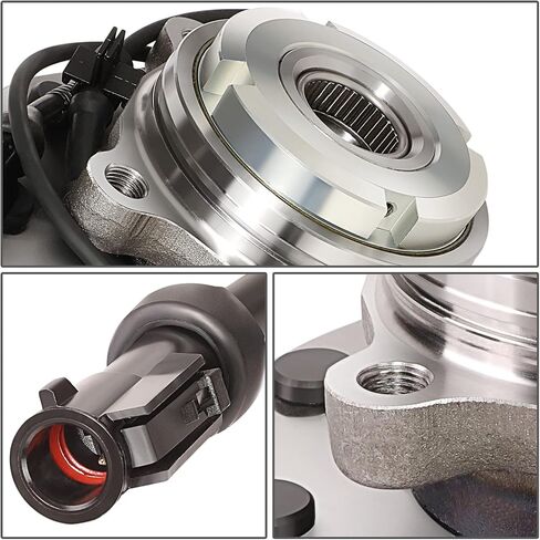 سلالة السيارات (8-lug Wheel) مصنع على طراز المصنع مجموعة المحامل المحمل مع كابل مستشعر ABS وتوصيله متوافق مع Ford F250 F350 SD رحلة 4WD 1999-2004 ، سائق أو جانب الركاب ، الصلب العاري in Saudi Arabia