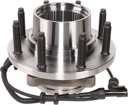 سلالة السيارات (8-lug Wheel) مصنع على طراز المصنع مجموعة المحامل المحمل مع كابل مستشعر ABS وتوصيله متوافق مع Ford F250 F350 SD رحلة 4WD 1999-2004 ، سائق أو جانب الركاب ، الصلب العاري in Saudi Arabia
