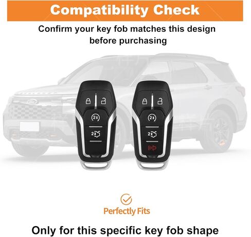 for Ford Key Fob Cover with Keychains | Silicone Key Fob Protector Compatible with Ford Mustang Fusion Edge Explorer in Saudi Arabia
