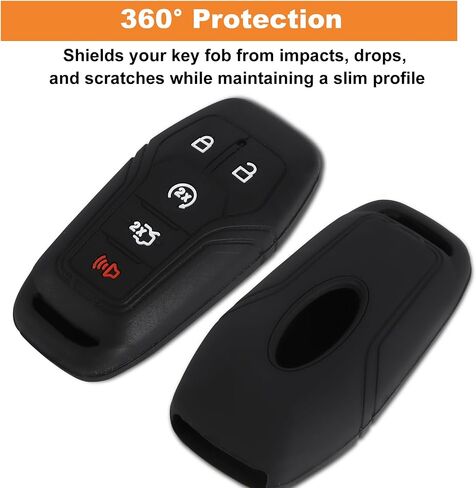 for Ford Key Fob Cover with Keychains | Silicone Key Fob Protector Compatible with Ford Mustang Fusion Edge Explorer in Saudi Arabia