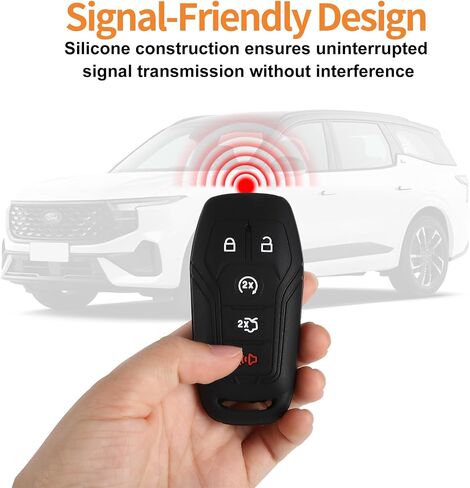 for Ford Key Fob Cover with Keychains | Silicone Key Fob Protector Compatible with Ford Mustang Fusion Edge Explorer in Saudi Arabia