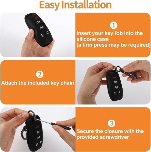 for Ford Key Fob Cover with Keychains | Silicone Key Fob Protector Compatible with Ford Mustang Fusion Edge Explorer in Saudi Arabia