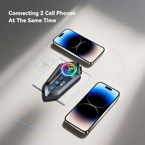 سماعات رأس Bluetooth خوذة الدراجات النارية ، قوانين Bluetooth 5.3 ، تقليل الضوضاء الذكية ، جودة صوت مستوى HIFI ، مقاومة للماء IPX6 ، سهلة التثبيت ، متوافقة مع جميع الخوذات in Kuwait