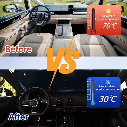 leechio 1 PC Car Windscreen Sunshade, Thickened Foldable Aluminium Foil Material Heat-insulating Sunshade, 57" x 27.5 "Front Window Heat Insulation Protection, Universal for Most Cars (Blue) in Saudi Arabia