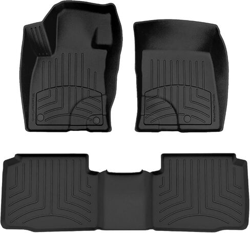 Weathertech Floorliner HP مخصص FIT FLOOR HASS لـ HYUNDAI SANTA FE-الصف الأول والثاني (441656-1-2IM) ، أسود in Kuwait