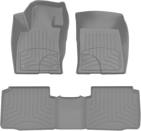 Weathertech Floorliner HP مخصص FIT FLOOR HASS لـ HYUNDAI SANTA FE-الصف الأول والثاني (441656-1-2IM) ، أسود in Kuwait