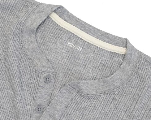 Hollister Men Long Sleeve Cotton Thermal Waffle Graphic T-Shirt HO-14 in Saudi Arabia