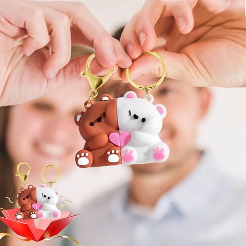 Couple Keychain, Cute Couple Keychain Gift for Him Her Boyfriend Girlfriend or Best Friend on Valentines Anniversary Wedding Birthday Thanksgiving Christmas in Saudi Arabia