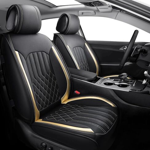 Tomatoman Faux Leather Seat Covers Compatible with Kia Stinger GT-Line GT1 GT2 Luxury Pet-Friendly Car Interior Accessories(Full Set/Black) in Saudi Arabia