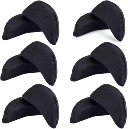 6 Pairs Black Toe Filler Cushion Inserts Soft Sponge Adjustable Shoe Filler Breathable Big Toe Plug Forefoot Pad Unisex Foot Brace Pads Reusable Foam Too Big Insert for Flats Sneakers Men Women in Kuwait