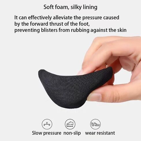 6 Pairs Black Toe Filler Cushion Inserts Soft Sponge Adjustable Shoe Filler Breathable Big Toe Plug Forefoot Pad Unisex Foot Brace Pads Reusable Foam Too Big Insert for Flats Sneakers Men Women in Kuwait