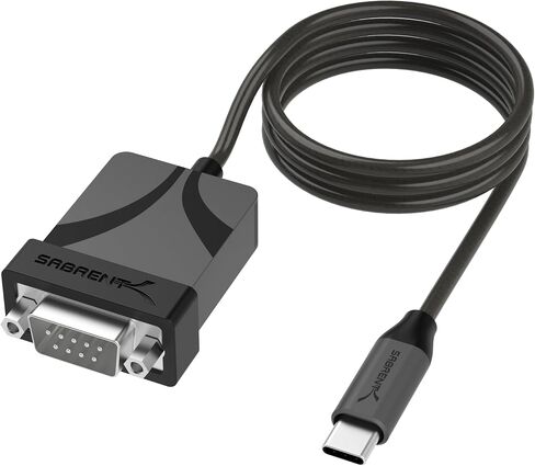 SABRENT USB-C to DB9 Serial RS-232 Adapter Cable 6FT, Prolific PL2303GS Chipset, USB 2.0, 1bps-12Mbps Baud Rate, for POS Terminals, Modems, GPS, Industrial Devices (CB-D9C6) in Saudi Arabia