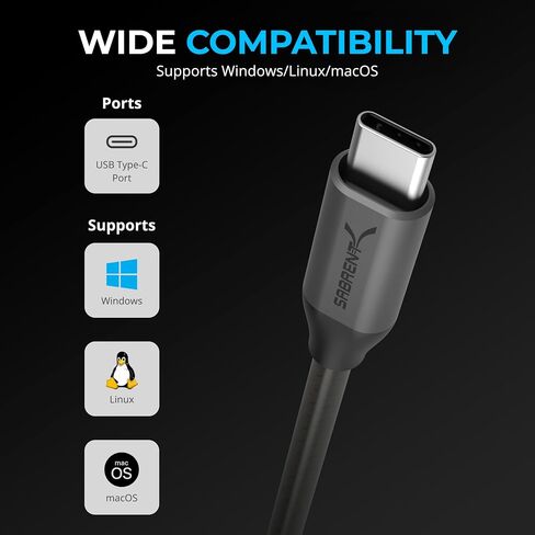 SABRENT USB-C to DB9 Serial RS-232 Adapter Cable 6FT, Prolific PL2303GS Chipset, USB 2.0, 1bps-12Mbps Baud Rate, for POS Terminals, Modems, GPS, Industrial Devices (CB-D9C6) in Saudi Arabia