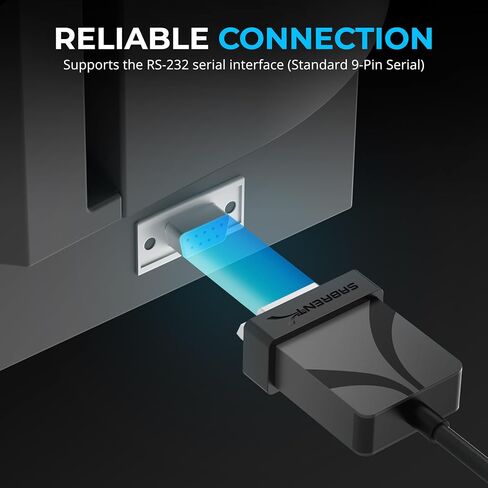 SABRENT USB-C to DB9 Serial RS-232 Adapter Cable 6FT, Prolific PL2303GS Chipset, USB 2.0, 1bps-12Mbps Baud Rate, for POS Terminals, Modems, GPS, Industrial Devices (CB-D9C6) in Saudi Arabia