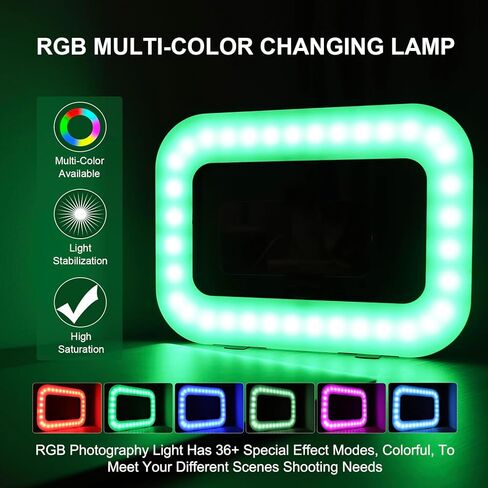 Smartphone Video Rig with Light, Handheld Ring Selfie Light Kit, LED Mobile Video Stabilizer with Built-in 8000mAh Battery for Camera, Smartphone, YouTube, TikTok Video Recording, Makeup in Saudi Arabia