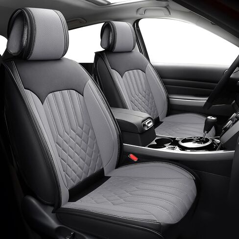 أغطية مقعد سيارة Tomatoman متوافق مع Mazda CX7 Universal Fit‌ Faux Vaux Leather Decoration الداخلية (مجموعة كاملة/أسود) in Kuwait