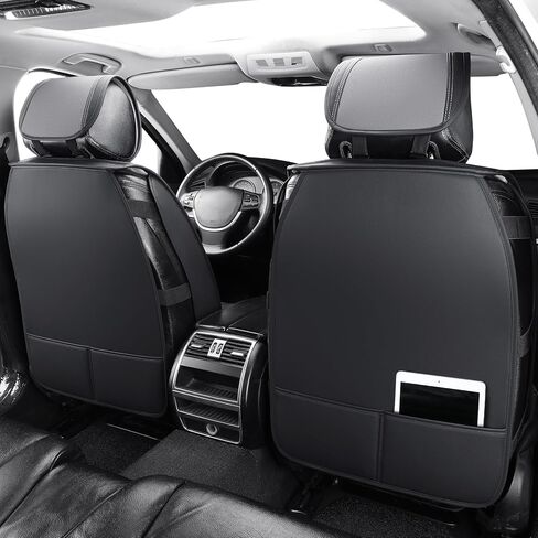 أغطية مقعد سيارة Tomatoman متوافق مع Mazda CX7 Universal Fit‌ Faux Vaux Leather Decoration الداخلية (مجموعة كاملة/أسود) in Kuwait