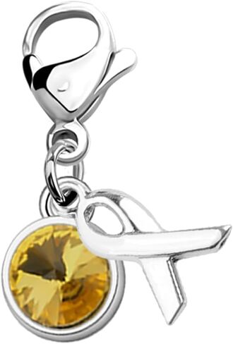 CHOORO Yellow Ribbon Clip on Charm Yellow Awareness Jewelry Gift for Endometriosis/Bladder Cancer in Saudi Arabia